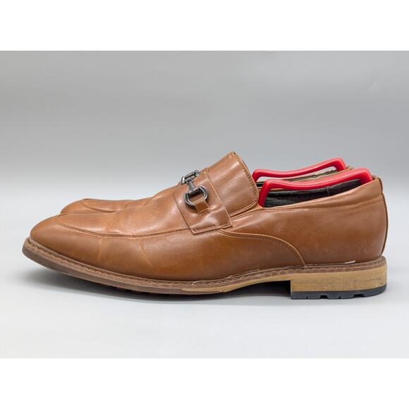 Todd Welsh Dress Loafers Leon Brown Faux Leather Chrome Buckle Size 10 D main image 7